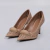Helena - Scarpin Feminino Aplicação Dourada Salto Alto Bege - comprar online