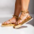 Isa - Sandália Feminina Flatform de Tiras Dourado