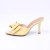 Itália - Mule Feminino Aplicação Em Laço Bico Fino Amarelo na internet