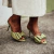 Itália - Mule Feminino Aplicação Em Laço Bico Fino Verde - loja online