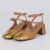 Jessie - Slingback Feminino Bico Redondo Dourado/Nude