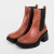 Juli - Coturno Feminino Chelsea Tratorado Cano Curto Caramelo - comprar online