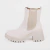 Juli - Coturno Feminino Chelsea Tratorado Cano Curto Off-White na internet