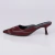 Lari - Mule Feminino Bico Fino Salto Baixo Vermelho Marsala na internet