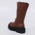 Leona - Coturno Feminino Tratorado Cano Médio de Zíper Marrom - Not-Me Shoes - Fábrica Própria de Calçados Femininos
