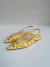 Liz - Sapatilha Feminina Bico Fino Slingback Aplicação Amarela/Dourado - comprar online