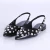 Liz - Sapatilha Feminina Bico Fino Slingback Aplicações Preta/Prata - comprar online