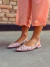 Liz - Sapatilha Feminina Bico Fino Slingback Aplicações Rosa/Dourado