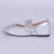 Lua - Sapatilha Feminina Fivela Bico Quadrado Tela Laço Prata - comprar online