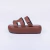 Luma - Flatform Feminino Com Velcro Marrom - comprar online