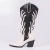 Luna - Bota Feminina Texana Country Bico Fino Off-white/Preto na internet
