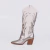 Luna - Bota Feminina Texana Country Bico Fino Prata Velho/Off-White na internet