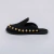 Mavi - Clog Feminino Tachas Douradas Camurça Preto - Not-Me Shoes - Fábrica Própria de Calçados Femininos