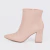 Melissa - Bota Feminina Bico Fino Cano Curto Salto Grosso Nude - comprar online