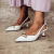 Milano - Scarpin Feminino Bico Fino Aplicação Slingback Branco - loja online