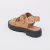 Mirela - Sandália Feminina Tratorada Aplicação Fivela Nude - Not-Me Shoes - Fábrica Própria de Calçados Femininos
