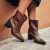 Imagem do Montana - Bota Feminina Salto Bloco Cano Curto de Zíper Marrom Cacau