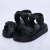 Moscou - Sandália Papete Feminina Flatform Velcro Preta