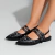 Nanda - Mule Slingback Feminino Bico Fino Aplicações Preto
