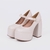 Nara - Sandália Feminina Plataforma Salto Alto Off-White
