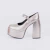 Nara - Sandália Feminina Plataforma Salto Alto Prata Velho - comprar online