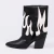 Nina - Bota Feminina Texana Dobrada Bico Fino Salto Grosso Preto/Off-white na internet