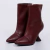 Noa - Bota Feminina Bico Fino Salto Geométrico Vermelho Marsala - comprar online