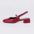 Olívia - Mule Slingback Feminino Fivela Bico Redondo Salto Grosso Vermelho Marsala - comprar online