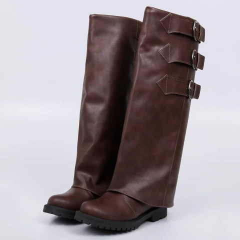 Oslo - Coturno Feminino Tratorado Cano Alto com Aplicação Marrom Cacau - comprar online