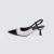 Pérola - Scarpin Slingback Bico Fino Salto Baixo Preto/Off-White na internet