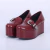 Roberta - Sapato Feminino Plataforma Flatform Verniz Fivela Vermelho Marsala