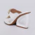 Saara - Tamanco Feminino Bico Quadrado Salto Geométrico Branco - Not-Me Shoes - Fábrica Própria de Calçados Femininos
