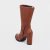 Sabrina - Bota Feminina Dobrada Salto Grosso Fivela Caramelo - Not-Me Shoes - Fábrica Própria de Calçados Femininos