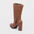 Sabrina - Bota Feminina Dobrada Salto Grosso Fivela Marrom Canyon - Not-Me Shoes - Fábrica Própria de Calçados Femininos
