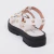 Sasha - Sandália Tratorada Feminina Tachas Aplicações Off-White - Not-Me Shoes - Fábrica Própria de Calçados Femininos