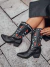 Savannah - Bota Feminina Texana Country Cano Médio Preta na internet