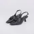 Serena - Scarpin Slingback Bico Fino Com Laço Salto Baixo Preto - comprar online