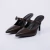 Soho - Mule Feminino Bico Fino Salto Alto Tira Central Marrom - comprar online