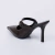 Soho - Mule Feminino Bico Fino Salto Alto Tira Central Marrom - Not-Me Shoes - Fábrica Própria de Calçados Femininos
