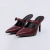 Soho - Mule Feminino Bico Fino Salto Alto Tira Central Vermelho - comprar online