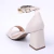 Suíça - Sandália Feminina De Bico Quadrado Aplicação Off-White - Not-Me Shoes - Fábrica Própria de Calçados Femininos