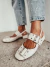 Imagem do Tata - Slingback Feminino Bico Redondo Salto Grosso Fivela Off-White