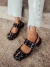 Tata - Slingback Feminino Bico Redondo Salto Grosso Fivela Preto - Not-Me Shoes - Fábrica Própria de Calçados Femininos