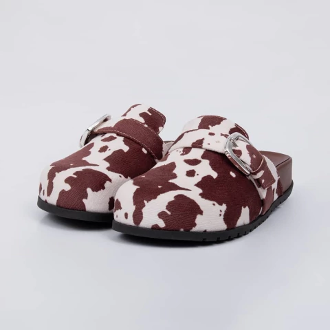 Vanila - Clog Feminino Anatômico com Fivela Vaquinha Marrom - comprar online