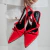 Bela - Scarpin Slingback Fivela Bico Fino Salto Baixo Vermelho Ferrari - loja online