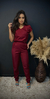 Scrub Feminino Tulipa Vinho Gabardine - comprar online