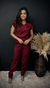 Scrub Feminino Tulipa Vinho Gabardine na internet