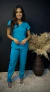 Scrub Feminino Tulipa Azul Piscina