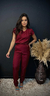 Scrub Feminino Tulipa Vinho Gabardine