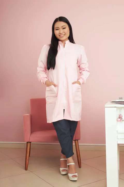 Jaleco de Zíper Rosa